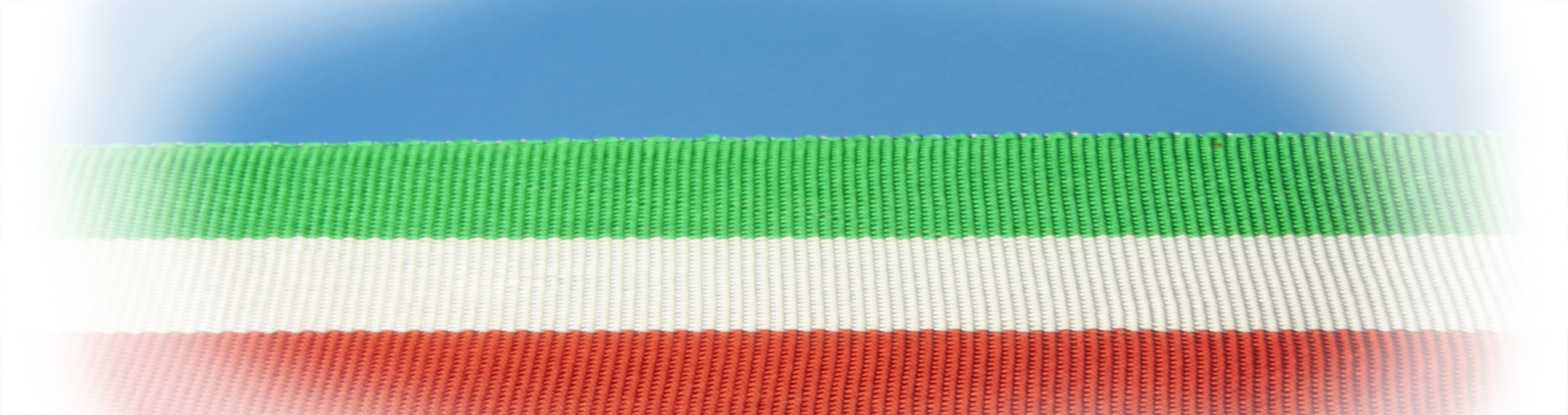 Italian tricolor ribbon of national flag
